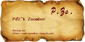 Pék Zsombor névjegykártya
