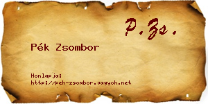 Pék Zsombor névjegykártya